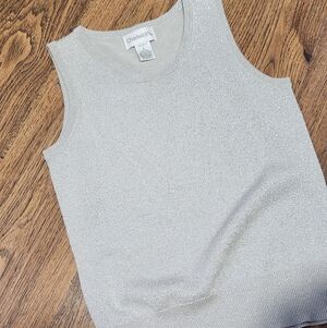 Vintage Shimmering Silver Knit Tank